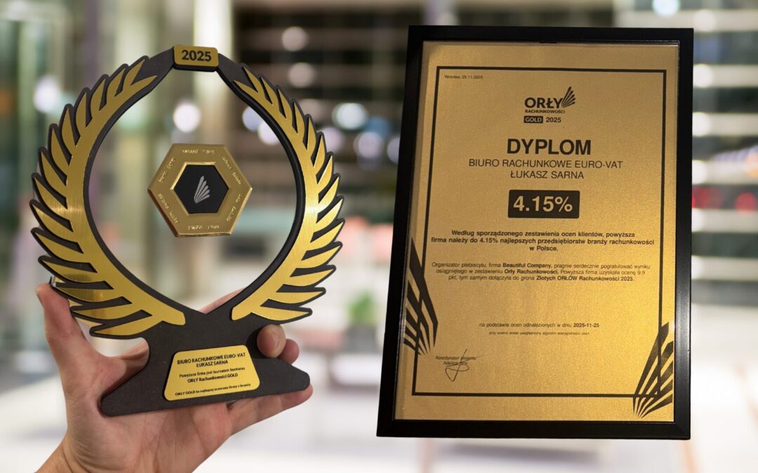 Biuro Rachunkowe EURO-VAT w 4% najlepszych firm księgowych w Polsce! (ORŁY Księgowości GOLD)